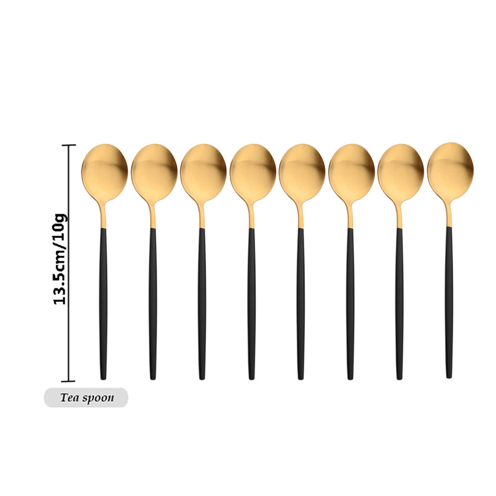 Gold Cutlery Flatware - Drmfiy czarny uchwyt złoty zestaw zastawy