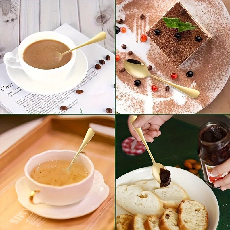 6/10/20 szt. Małe złote łyżecz – Gold Cutlery Flatware recenzja i cena