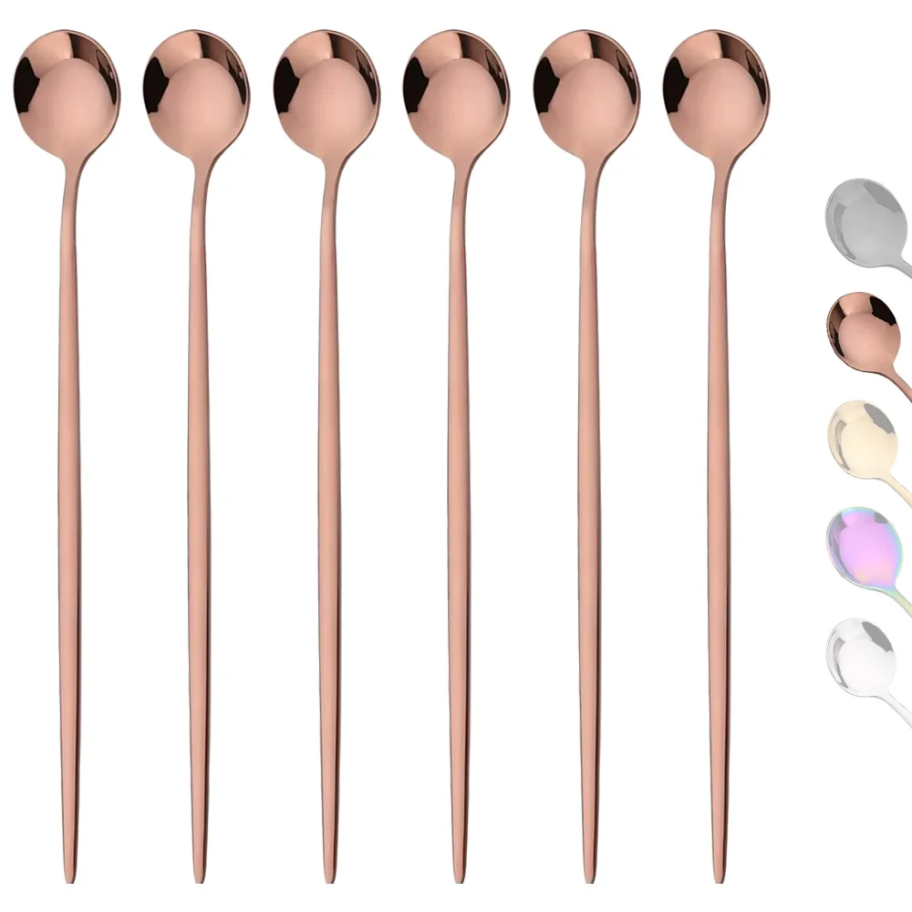 6-częściowa łyżka do lodu z dł – Gold Cutlery Flatware recenzja i cena