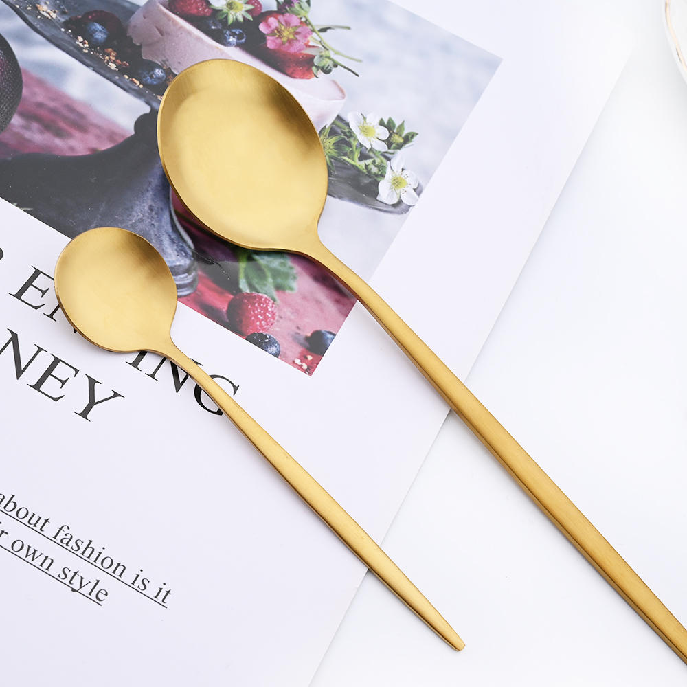 Drmfiy czarny uchwyt złoty zes – Gold Cutlery Flatware recenzja i cena