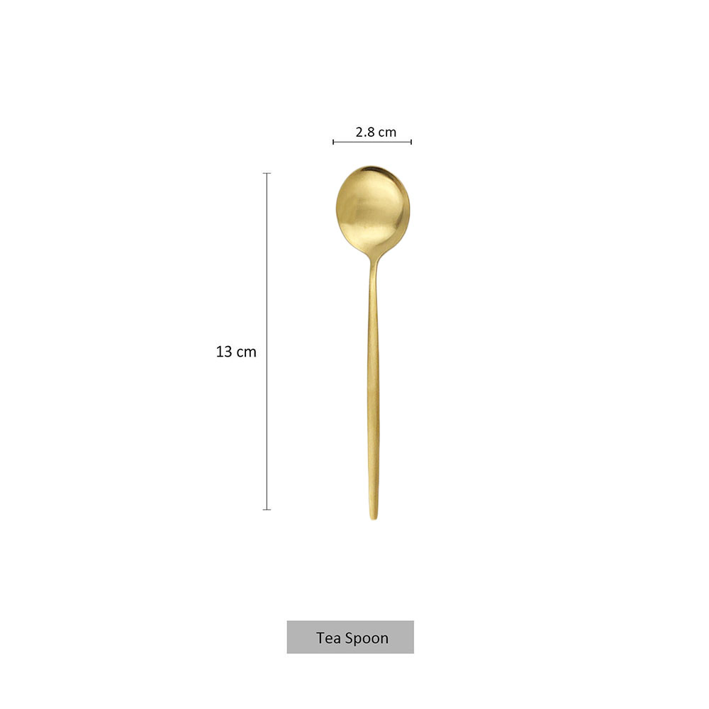 6 szt. matowych łyżek ze stali – Gold Cutlery Flatware recenzja i cena