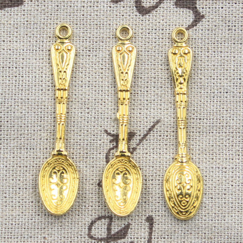 15 sztuk Charms wzór łyżka 48x – Gold Cutlery Flatware recenzja i cena