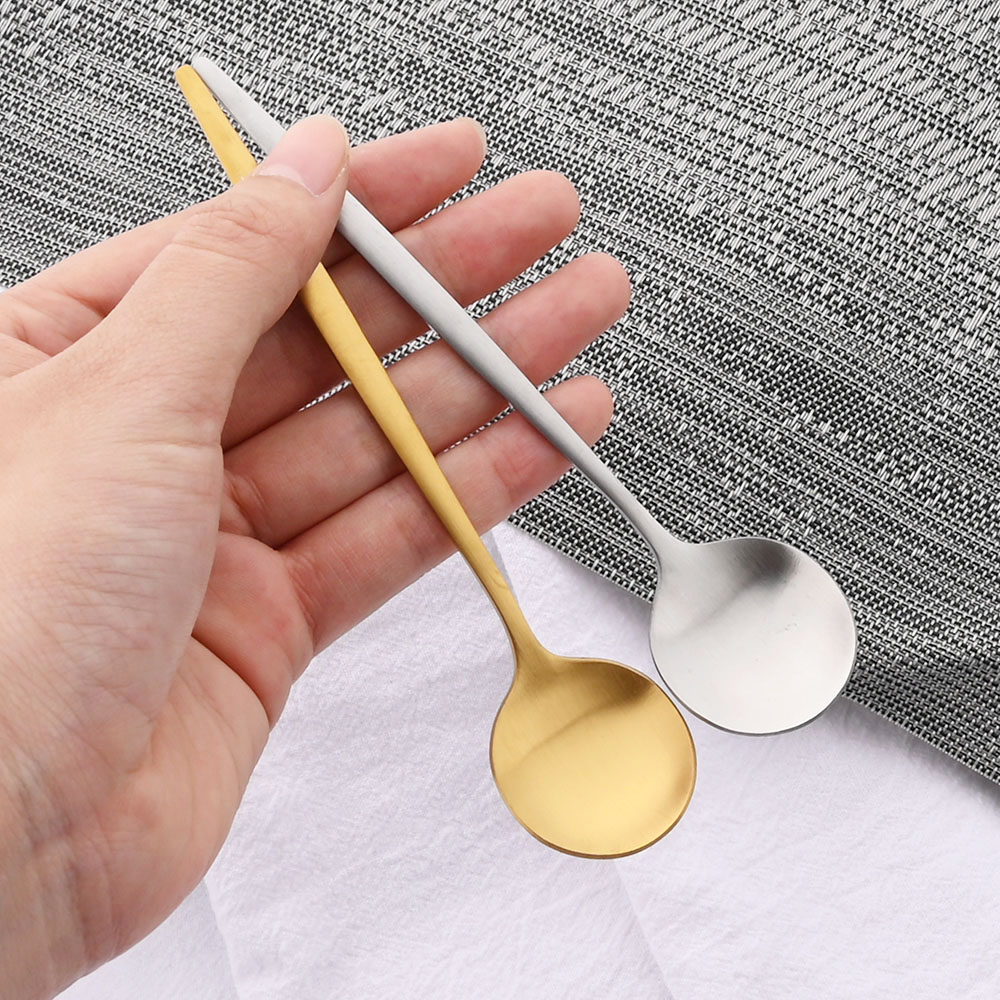 6 sztuk mała matowa łyżka herb – Gold Cutlery Flatware recenzja i cena